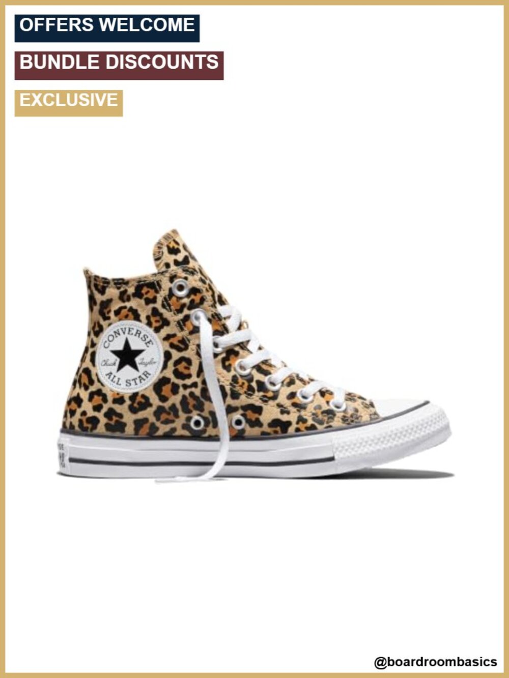 Converse Chuck Taylor All Star Leopard Hi Top Canvas Sneakers Lace Up